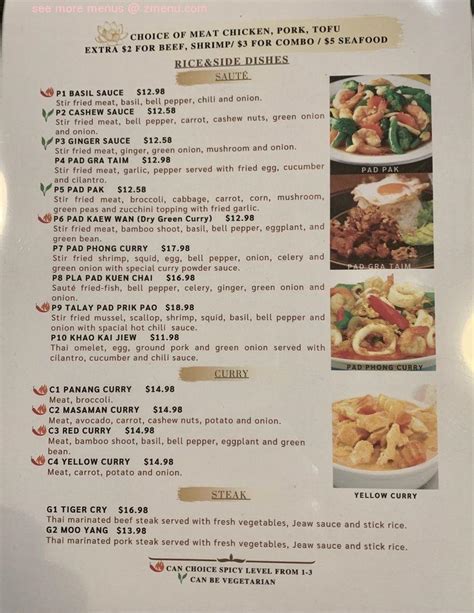 Pin thai - Jan 18, 2024 · N6. Guay Tiew Gai Toon. $16.78. Braised chicken, rice noodle, bean sprout, spinach, celery and garlic crispy pork in special stewed chicken soup. N7. Guay Tiew Tom Yum. $17.98. Rice noodle, tendered pork, ground pork, fish ball, egg, bean sprout, spinach, cilantro and garlic crispy pork in seasoning peanut soup. N8. 